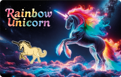 Gabon Rainbow Unicorn Shaped 1/1000 oz Gold Coin in Card