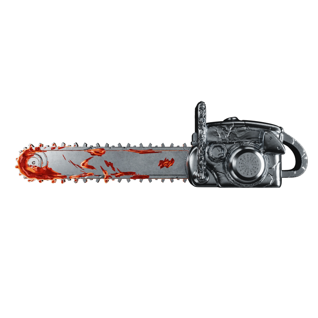 In Stock! 2025 Ghana Bloody Chainsaw 3d Shaped 2 oz Silver Coin (10/14) - Options: Original Mint Packaging