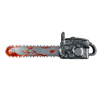 In Stock! 2025 Ghana Bloody Chainsaw 3d Shaped 2 oz Silver Coin (10/14) - Options: Original Mint Packaging