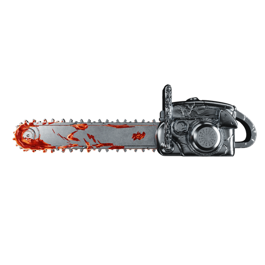 In Stock! 2025 Ghana Bloody Chainsaw 3d Shaped 2 oz Silver Coin (10/14) - Options: Original Mint Packaging