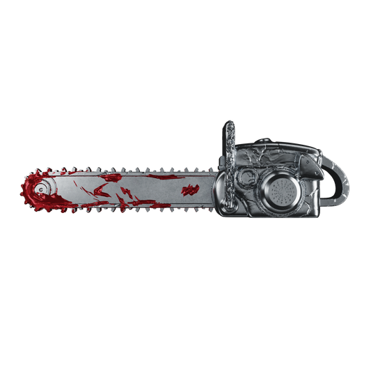 In Stock! 2025 Ghana Bloody Chainsaw 3d Shaped 2 oz Silver Coin (10/14) - Options: Original Mint Packaging