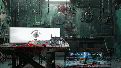 In Stock! 2025 Ghana Bloody Chainsaw 3d Shaped 2 oz Silver Coin (10/14) - Options: Original Mint Packaging