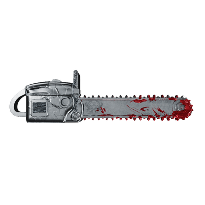 In Stock! 2025 Ghana Bloody Chainsaw 3d Shaped 2 oz Silver Coin (10/14) - Options: Original Mint Packaging