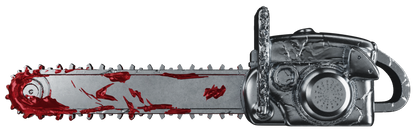 In Stock! 2025 Ghana Bloody Chainsaw 3d Shaped 2 oz Silver Coin (10/14) - Options: Original Mint Packaging