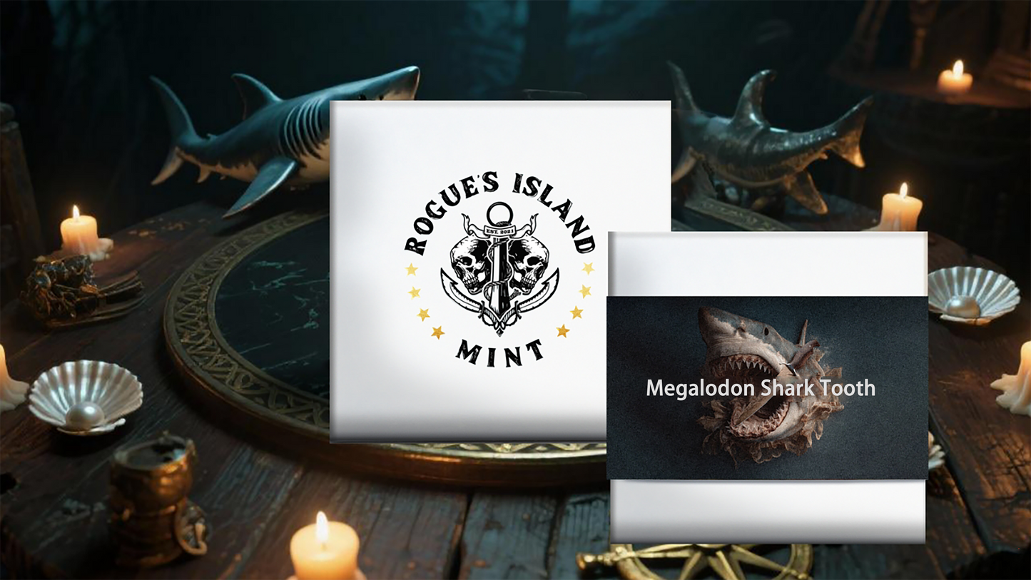 2025 Ghana 3D Megalodon Shark Tooth 2 oz Silver Coin