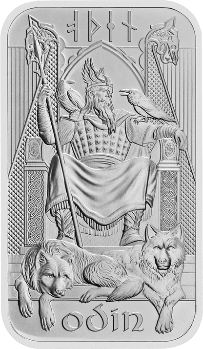 In Stock! Germania Mint Norse Gods Odin 1 oz Silver Bar in Card