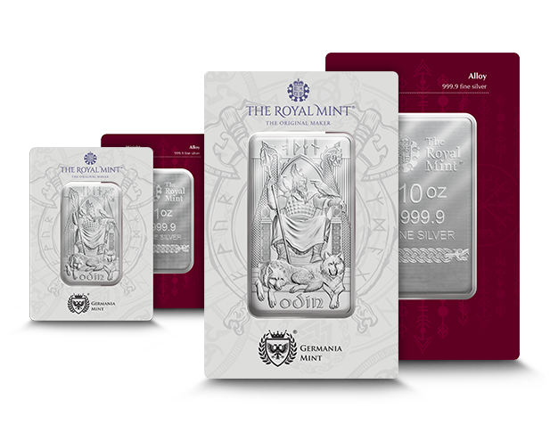 In Stock! Germania Mint Norse Gods Odin 1 oz Silver Bar in Card