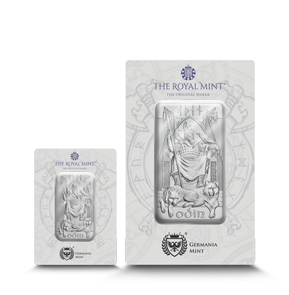 In Stock! Germania Mint Norse Gods Odin 1 oz Silver Bar in Card