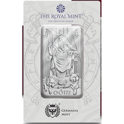 In Stock! Germania Mint Norse Gods Odin 1 oz Silver Bar in Card