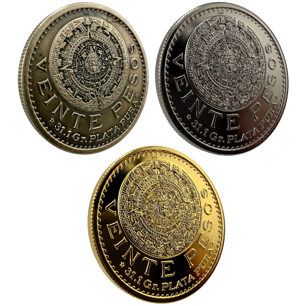 In Stock! 1917 Mexico 20 Pesos Tribute Reserva Premium 3 x 1 oz Silver Medal Set (10/15)