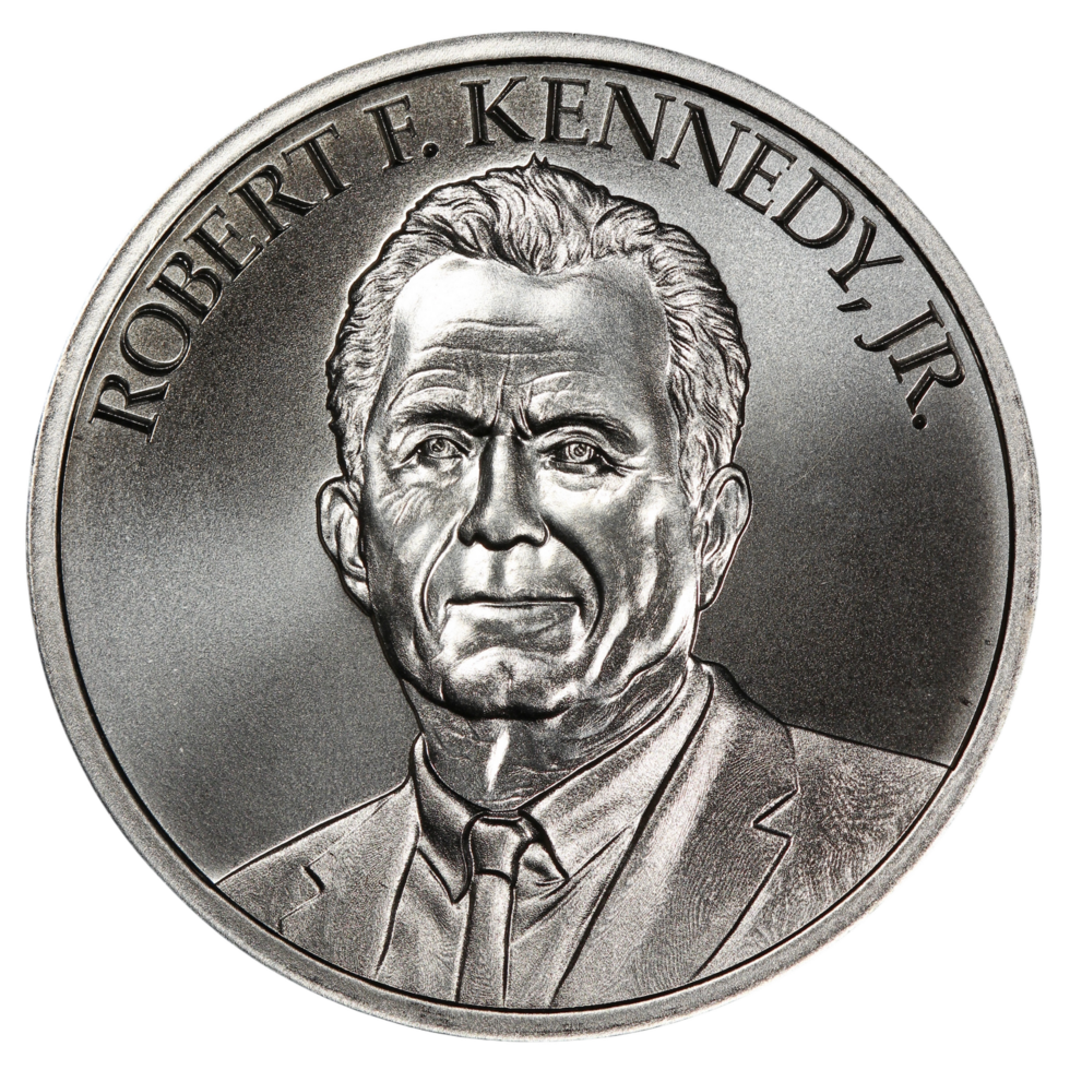 In Stock! 2024 Robert F. Kennedy MAHA 1 oz Silver Round by Intaglio Mint