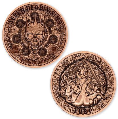 In Stock! 2025 Intaglio Seven Deadly Sins Lust 1 oz Copper Round