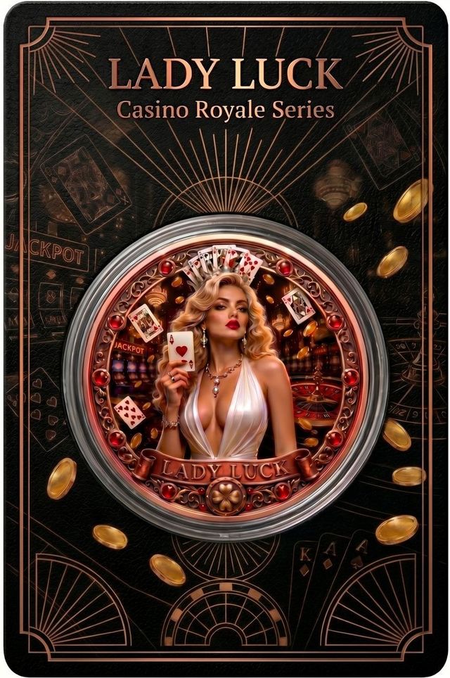 New Series! Casino Royale - Lady Luck Colorized 1 oz Copper Medal (06/12)
