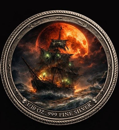 In Stock! Phantom Fleet - Blood Moon Requiem Colorized 1/10 oz Silver Round