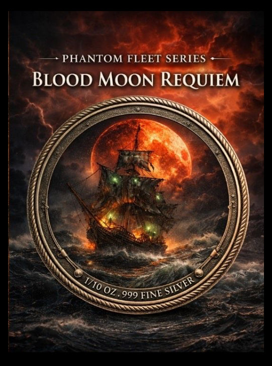 In Stock! Phantom Fleet - Blood Moon Requiem Colorized 1/10 oz Silver Round