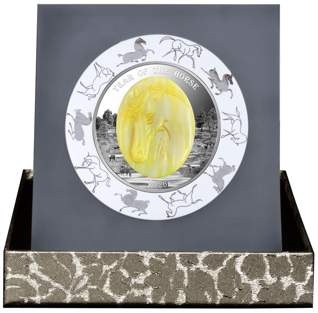 Factory Special! 2026 Solomon Islands Lunar Horse Mother-of-Pearl 5 oz Silver Coin