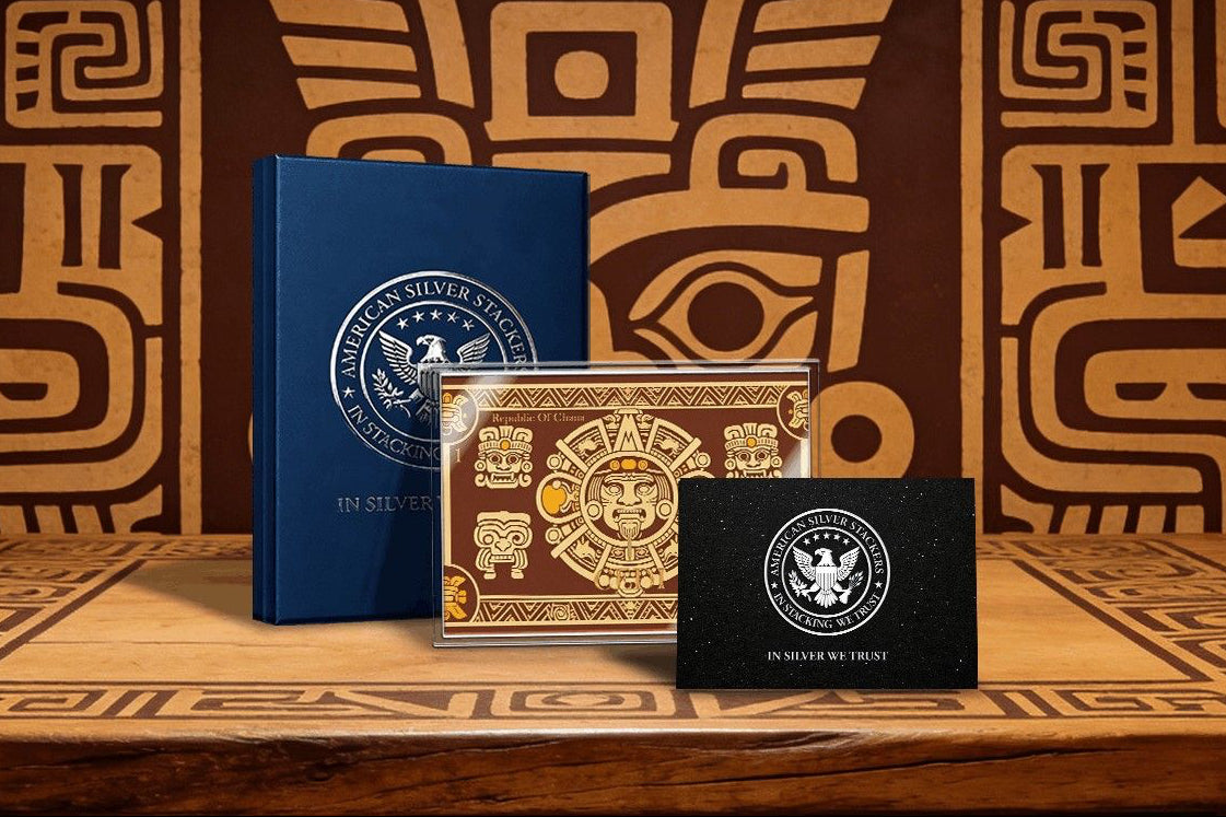 2026 Ghana Aztec Calendar 5g Silver Foil. In Silver We Trust!