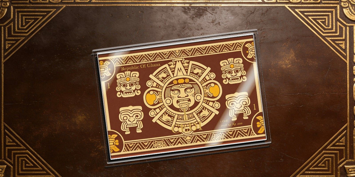 2026 Ghana Aztec Calendar 5g Silver Foil. In Silver We Trust!