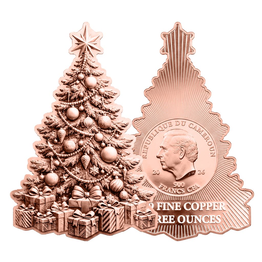 2026 Cameroon Christmas Tree Shaped 3 oz Copper Coin (06/10)