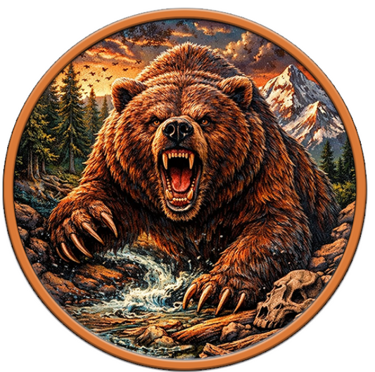 Rage of the Wild Colorized 5 oz Copper Round
