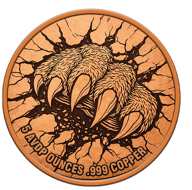 Rage of the Wild Colorized 5 oz Copper Round