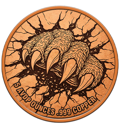 Rage of the Wild Colorized 5 oz Copper Round
