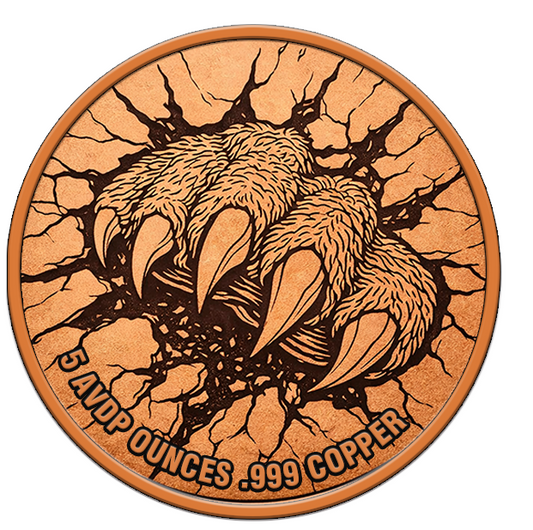 Rage of the Wild Colorized 5 oz Copper Round