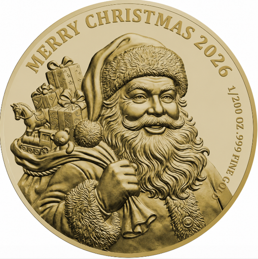 2026 Liberia Merry Christmas Santa 1/200 oz Gold Coin (06/08)