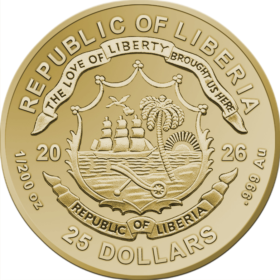 2026 Liberia Merry Christmas Santa 1/200 oz Gold Coin (06/08)