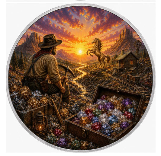 See the Back! 2026 Rwanda Prospector's Wild Horses 1 oz Silver Colorized Coin (40 Mintage) (06/09)