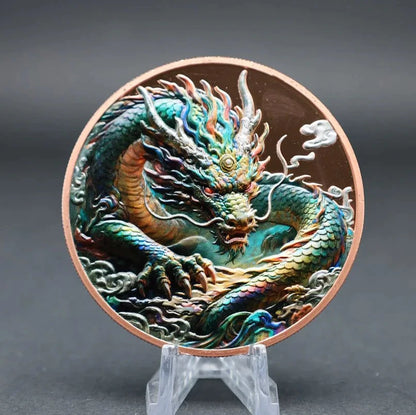 2025 Dragon Lore 5oz .999 Copper Hi-Relief Medal. Must see the back!