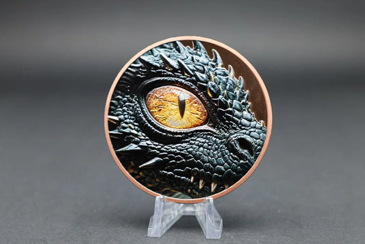 2025 Dragon Lore 5oz .999 Copper Hi-Relief Medal. Must see the back!