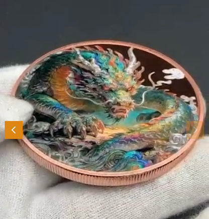 2025 Dragon Lore 5oz .999 Copper Hi-Relief Medal. Must see the back!