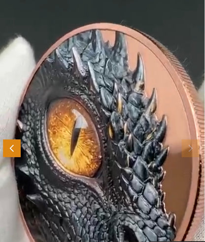 2025 Dragon Lore 5oz .999 Copper Hi-Relief Medal. Must see the back!