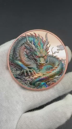 2025 Dragon Lore 5oz .999 Copper Hi-Relief Medal. Must see the back!