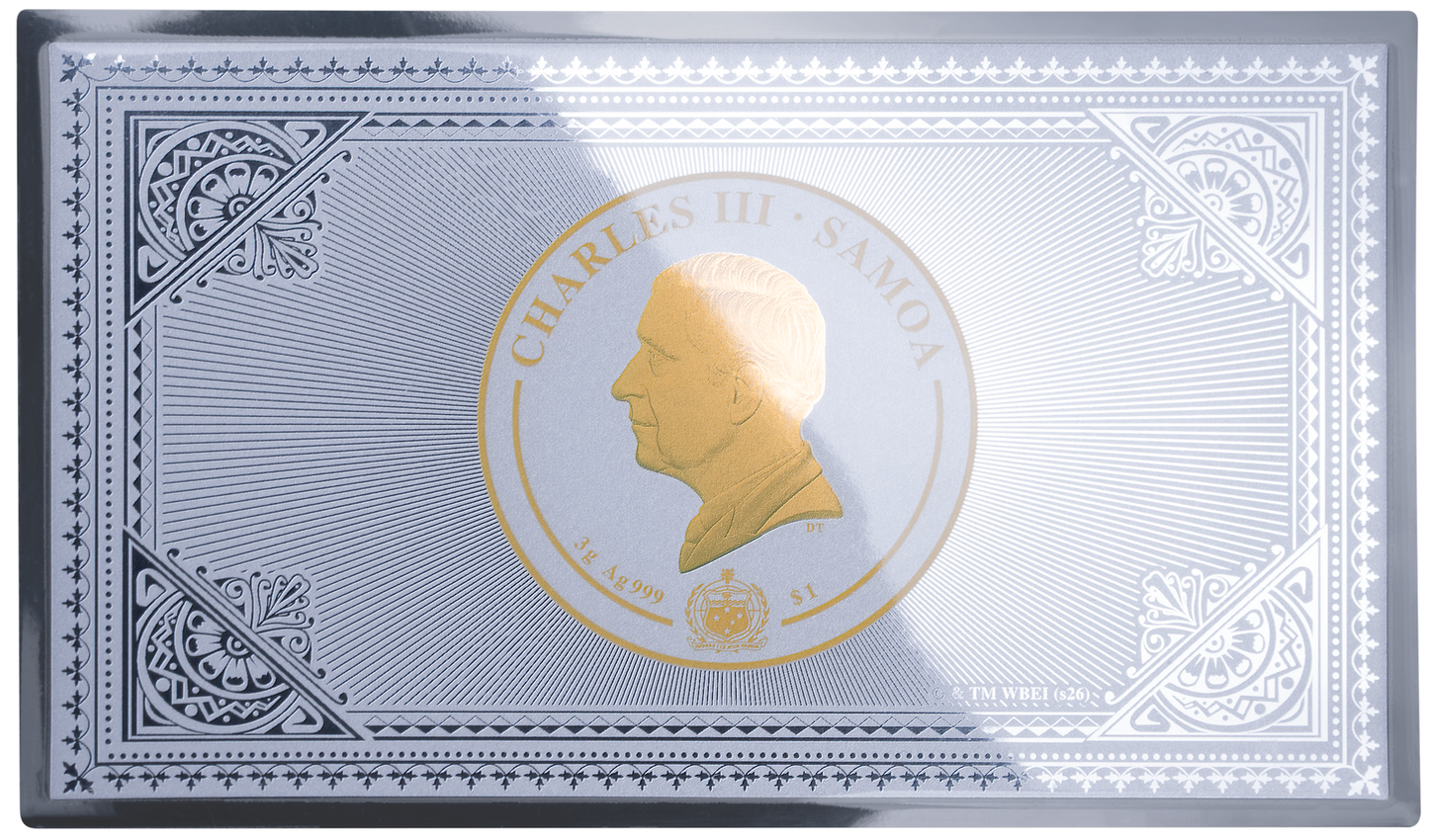 In Stock! 2026 Samoa Harry Potter Hogwarts Express Ticket 3g Silver Foil Coin