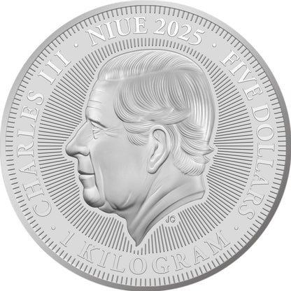 2025 Niue St. Paul's Cathedral 350th Ann. Reverse Proof 1 Kilo White Brass Coin (12/30)