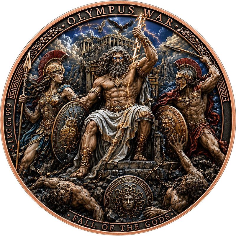 Olympus War - Fall of the Gods 1 Kilo Copper Medal (06/16)