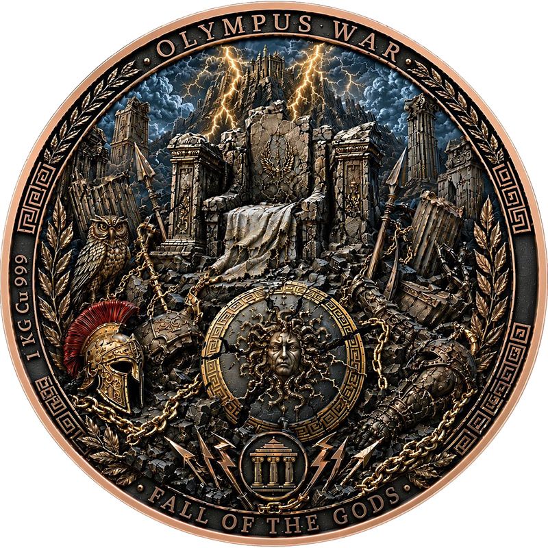 Olympus War - Fall of the Gods 1 Kilo Copper Medal (06/16)