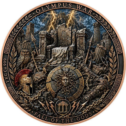 Olympus War - Fall of the Gods 1 Kilo Copper Medal (06/16)