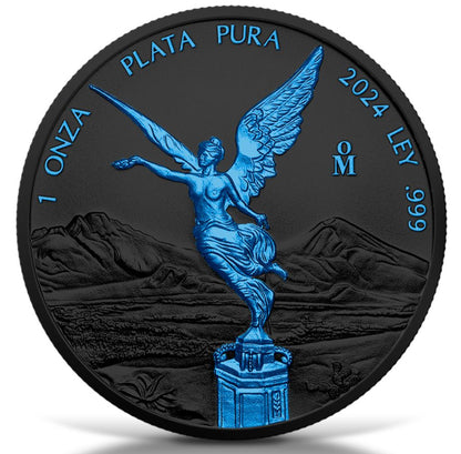 In Stock! 2024 Mexico Libertad Black Platinum Ice Edition 1 oz Silver Coin