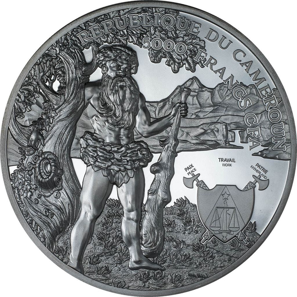 2022 Cameroon The Wildman UHR Black Proof 5 oz Silver Coin (12/22)