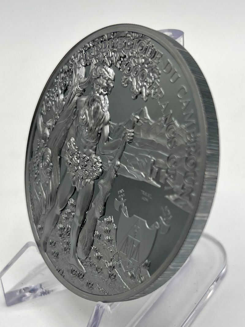 2022 Cameroon The Wildman UHR Black Proof 5 oz Silver Coin (12/22)