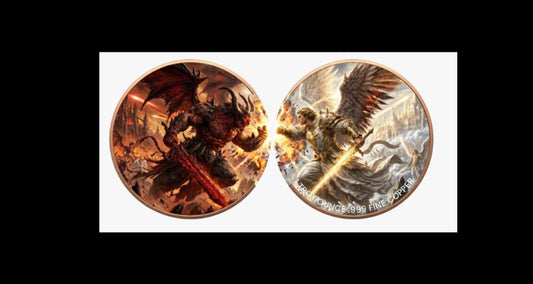 Heaven and Hell - Michael vs Lucifer UHR Colorized DuoStack 2 x 1 oz Copper Medal Set (04/30)