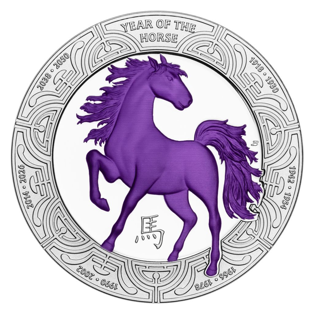 2026 Niue Year of the Horse with Metallic Color 1 oz Silver Coin (12/23)