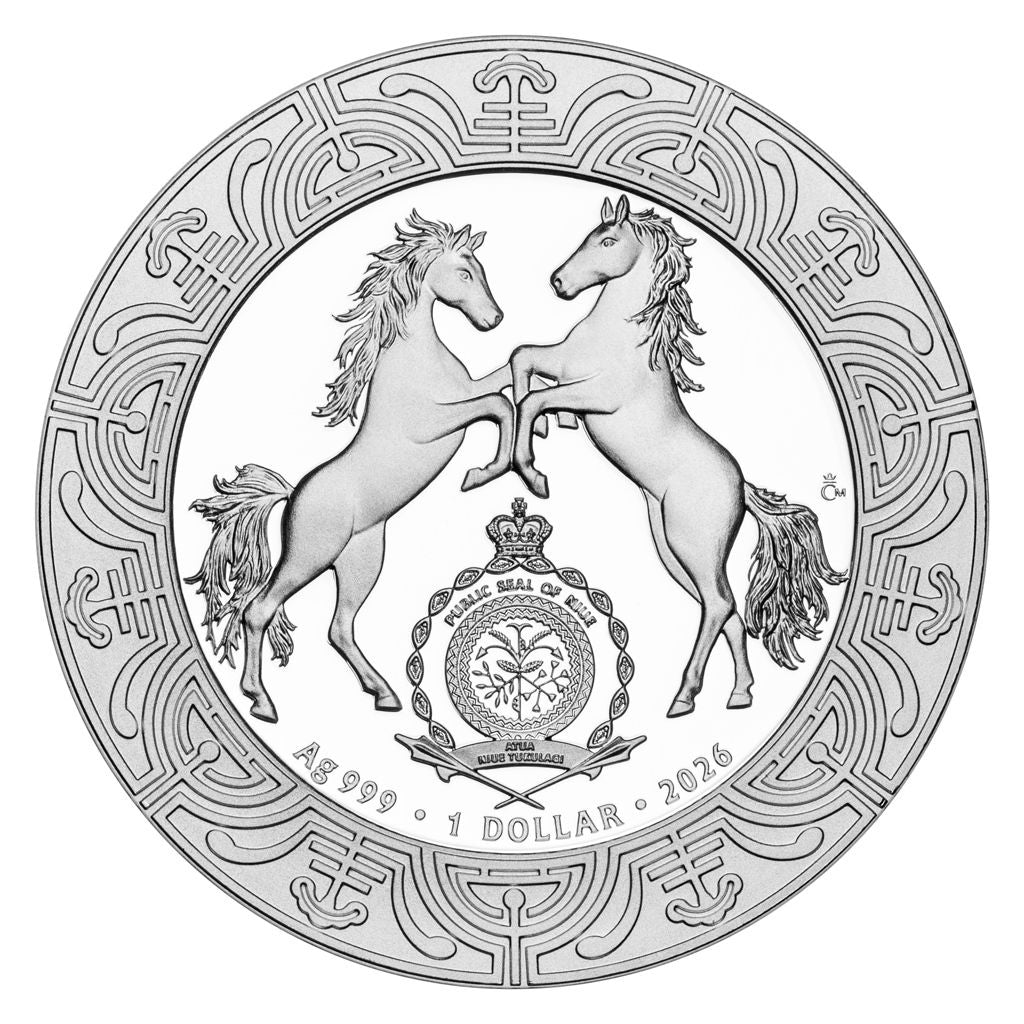 2026 Niue Year of the Horse with Metallic Color 1 oz Silver Coin (12/23)