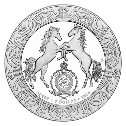 2026 Niue Year of the Horse with Metallic Color 1 oz Silver Coin (12/23)