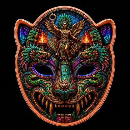 Aztec Libertad Mask Shaped 3 oz Copper Medal (06/15)