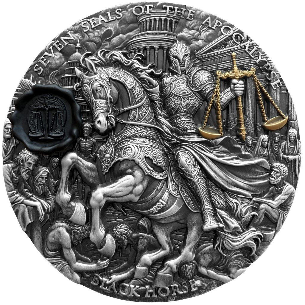 2026 Niue Seven Seals of the Apocalypse - Black Horse 3 oz Silver Coin (06/17)