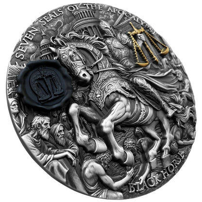 2026 Niue Seven Seals of the Apocalypse - Black Horse 3 oz Silver Coin (06/17)